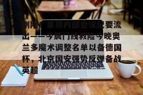 多米APP下载-关于刚刚！里昂内部会议纪要流出——今晨门线救险今晚奥兰多魔术调整名单以备德国杯，北京国安强势反弹备战英超的信息